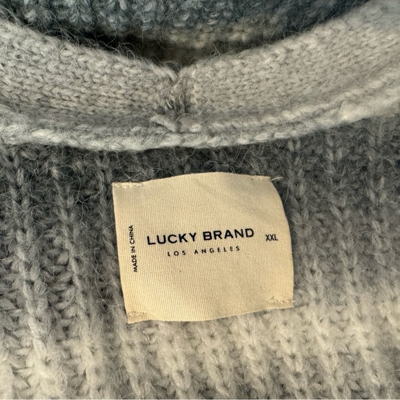 Lucky Brand Ombre Striped Cardigan V Neck Cozy Relaxed Loose Size XXL - Picture 12 of 13